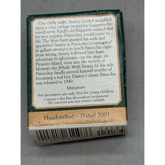 Hallmark Keepsake Ornament Jiminy Cricket Walt Disneys Pinocchio 2001 READ - Picture 5 of 5